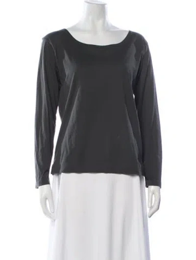 Pre-owned Margaret Howell Scoop Neck Long Sleeve Top In Gray