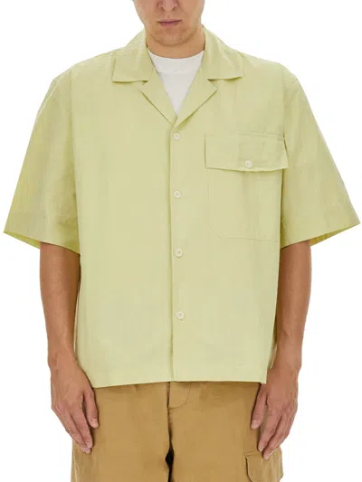 Margaret Howell Short-sleeved Shirt In Yellow