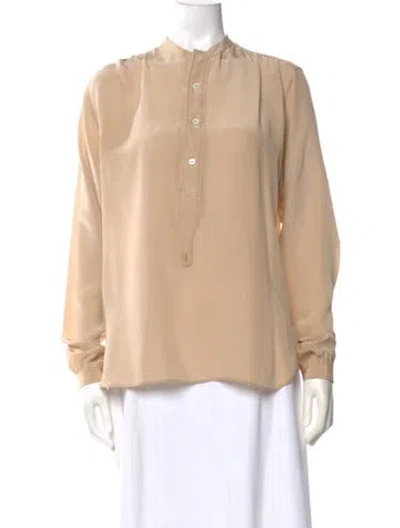 Pre-owned Margaret Howell Silk Long Sleeve Blouse In Neutral