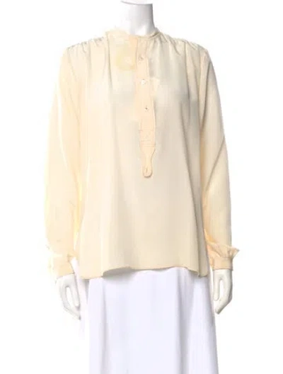 Pre-owned Margaret Howell Silk Long Sleeve Blouse In Neutral