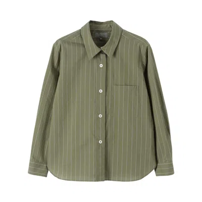 Pre-owned Margaret Howell Simple Shirt 'green/blue' | Women's Size 8
