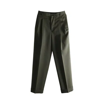 Pre-owned Margaret Howell Stitch Pleat Trouser 'khaki Brown' | Men's Size M