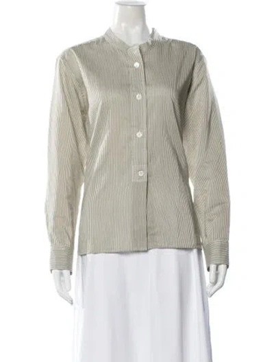 Pre-owned Margaret Howell Striped Long Sleeve Button-up Top In Multi