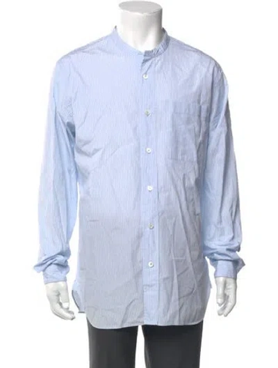 Pre-owned Margaret Howell Striped Long Sleeve Shirt In Blue