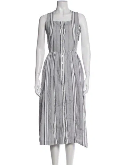 Pre-owned Margaret Howell Striped Midi Length Dress In Multicolor