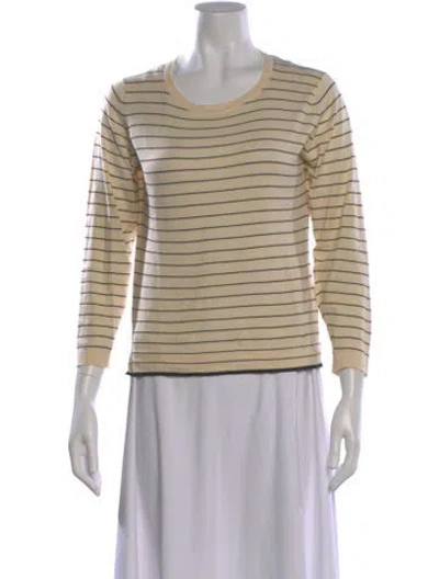 Pre-owned Margaret Howell Striped Scoop Neck Sweater In Neutral