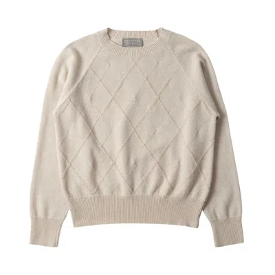 Pre-owned Margaret Howell Textured Argyle Knitwear 'natural' | Cream | Women's Size 8