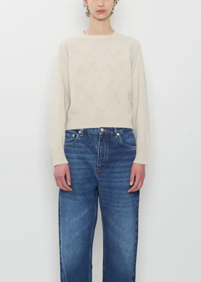 Margaret Howell Textured Argyle Sweater In Neutral
