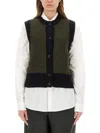 Margaret Howell Textured Knit Wool Vest In Green