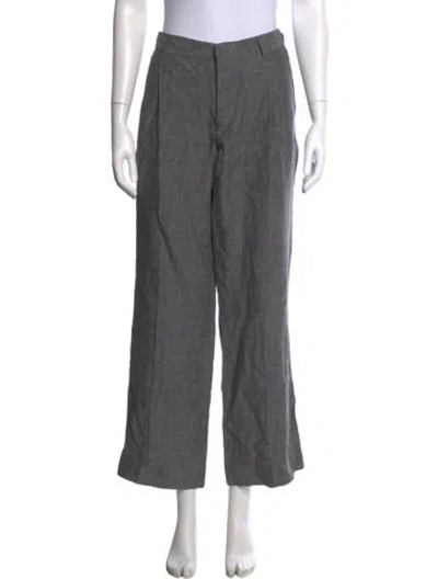 Pre-owned Margaret Howell Tweed Pattern Wide Leg Pants In Grey