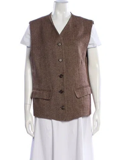 Pre-owned Margaret Howell Vintage Wool Vest In Brown