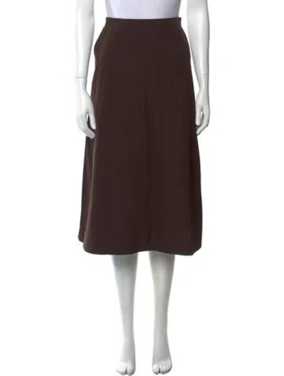 Pre-owned Margaret Howell Virgin Wool Midi Length Skirt In Brown