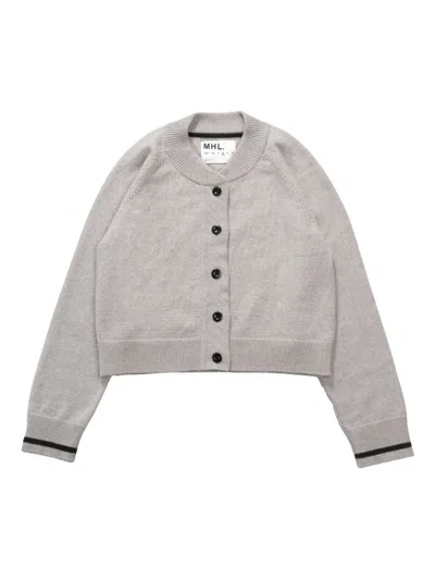 Margaret Howell Wool-cotton Cardigan In Grey