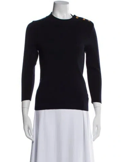 Pre-owned Margaret Howell Wool Crew Neck Sweater In Blue