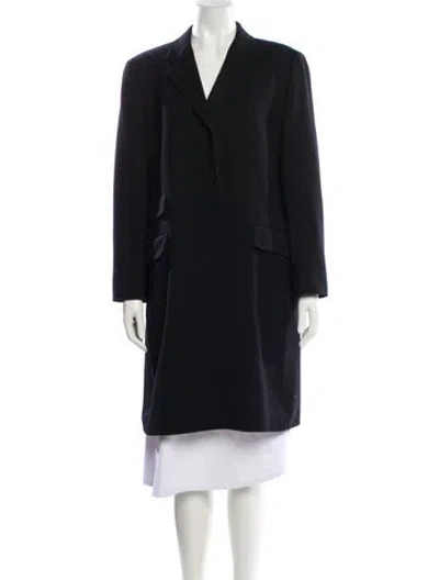 Pre-owned Margaret Howell Wool Faux Fur Coat In Black