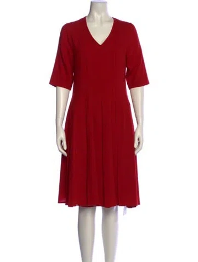 Pre-owned Margaret Howell Wool Knee-length Dress In Red