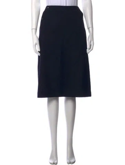 Pre-owned Margaret Howell Wool Midi Length Skirt In Blue