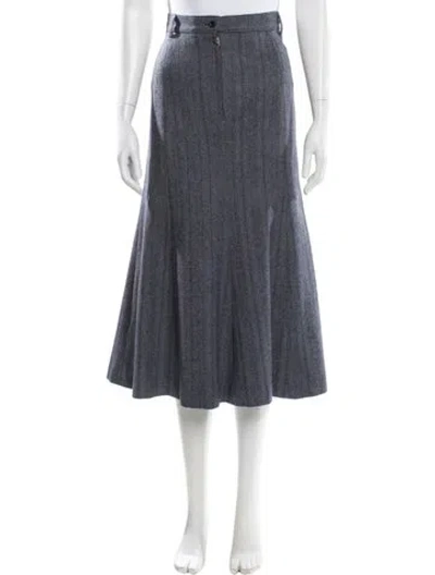 Pre-owned Margaret Howell Wool Midi Length Skirt In Gray