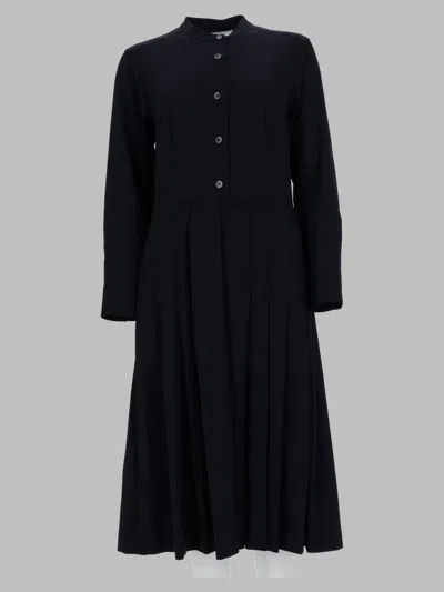 Margaret Howell Wool Mini Dress In Blue