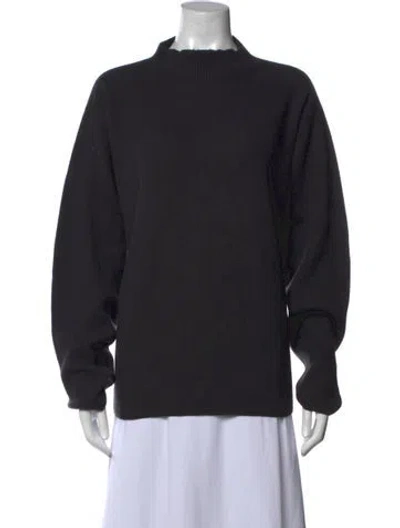 Pre-owned Margaret Howell Wool Mock Neck Sweater In Black