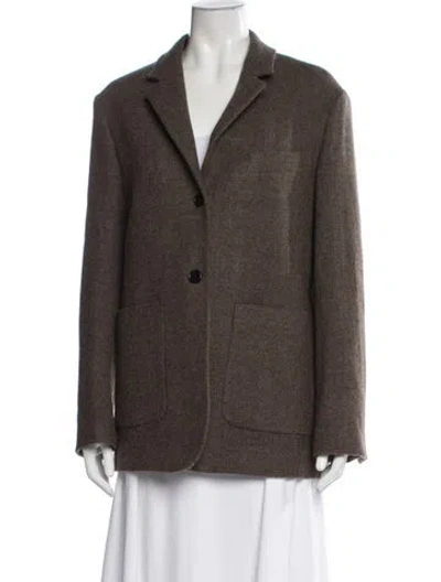 Pre-owned Margaret Howell Wool Tweed Pattern Blazer In Brown