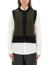 Margaret Howell Textured Knit Wool Vest In Green