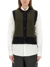 Margaret Howell Textured Knit Wool Vest In Green