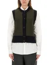 Margaret Howell Textured Knit Wool Vest In Green