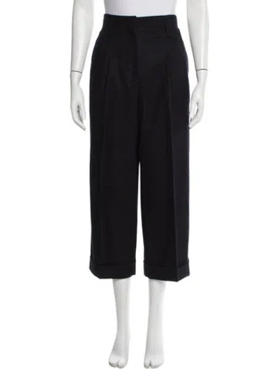 Pre-owned Margaret Howell Wool Wide Leg Pants In Black
