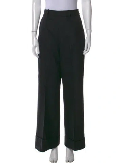 Pre-owned Margaret Howell Wool Wide Leg Pants In Black