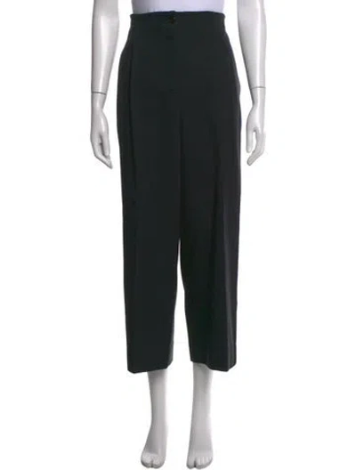 Pre-owned Margaret Howell Wool Wide Leg Pants In Black