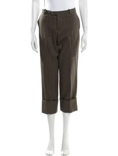 Pre-owned Margaret Howell Wool Wide Leg Pants In Brown