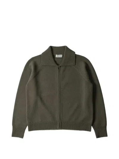 Margaret Howell Zip-collar Cardigan In Green