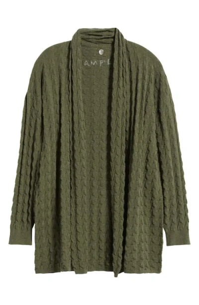 Margaret O'leary 3-d Open Cotton Cardigan In Green