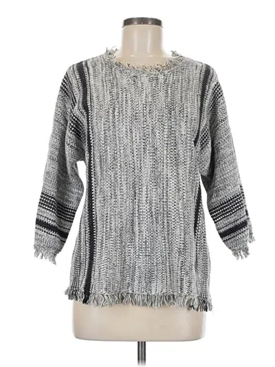 Pre-owned Margaret O'leary 3/4 Sleeve Blouse In Gray