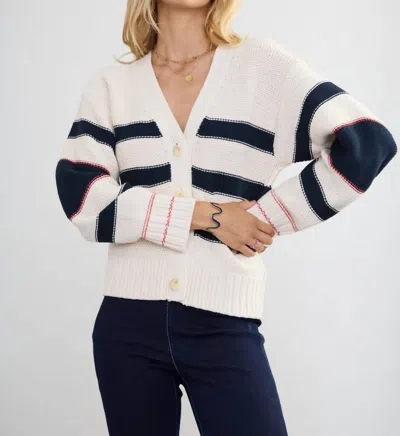 Margaret O'leary Barrel Sleeve Cardi In Navy