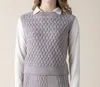MARGARET O'LEARY CABLE VEST IN CEMENT