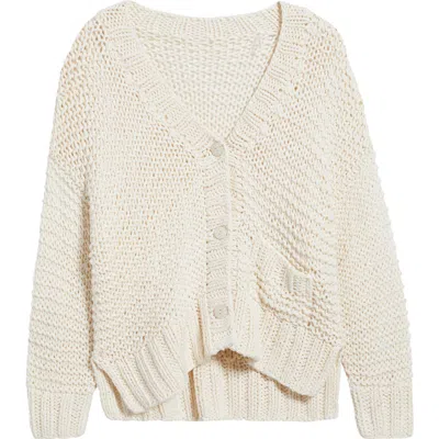Margaret O'leary Camila Hand Knit Cotton Cardigan In Ivory