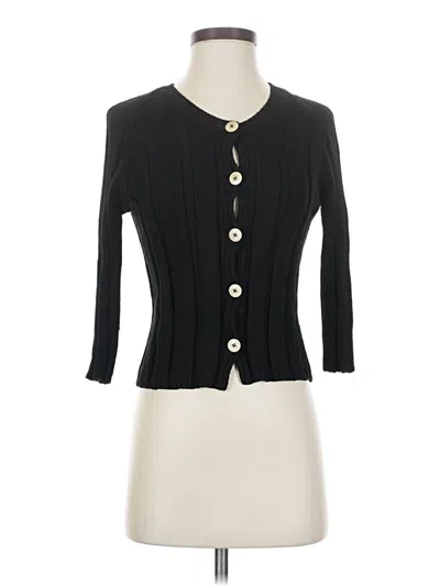 Pre-owned Margaret O'leary Cardigan Sweater In Black
