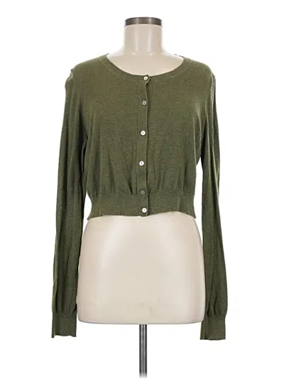 Pre-owned Margaret O'leary Cardigan Sweater In Green