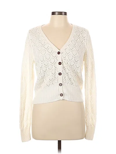 Pre-owned Margaret O'leary Cardigan Sweater In White