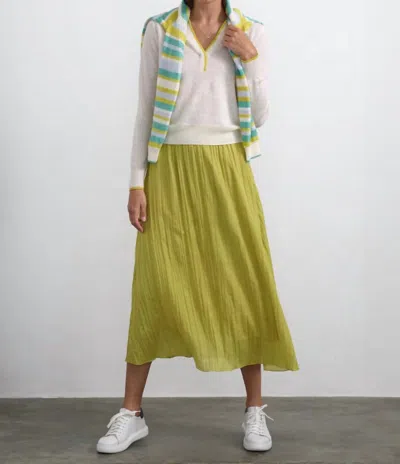Margaret O'leary Cashmere-linen Polo Sweater In Meringue/banana