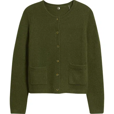 Margaret O'leary Coco Cashmere & Silk Pocket Cardigan In Green