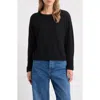 Margaret O'leary Crewneck Rolled Cuff Cashmere & Silk Sweater In Black