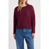 Margaret O'leary Crewneck Rolled Cuff Cashmere & Silk Sweater In Red