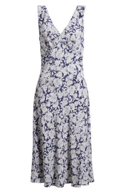 Margaret O'leary Darya Floral Print Sleeveless Midi Dress In Rose Garden