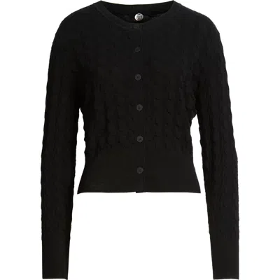 Margaret O'leary Dimensional Cotton Cardigan In Black