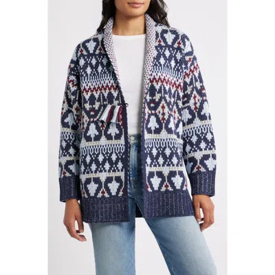 Margaret O'leary Fair Isle Coat In Blue
