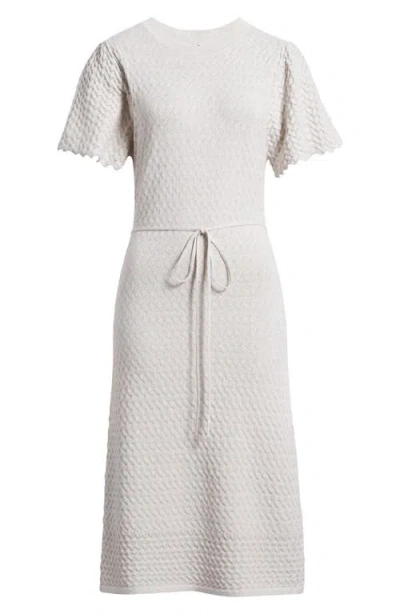 Margaret O'leary Frances Pointelle Dress In Oatmeal