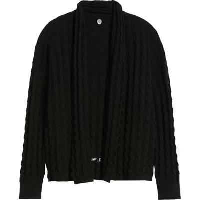 Margaret O'leary Gwen Open Cotton Cardigan In Black